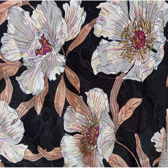 Band of the Free NWT Rho Black Floral Slip Skirt Sz Small Black Cream - Picture 10 of 16